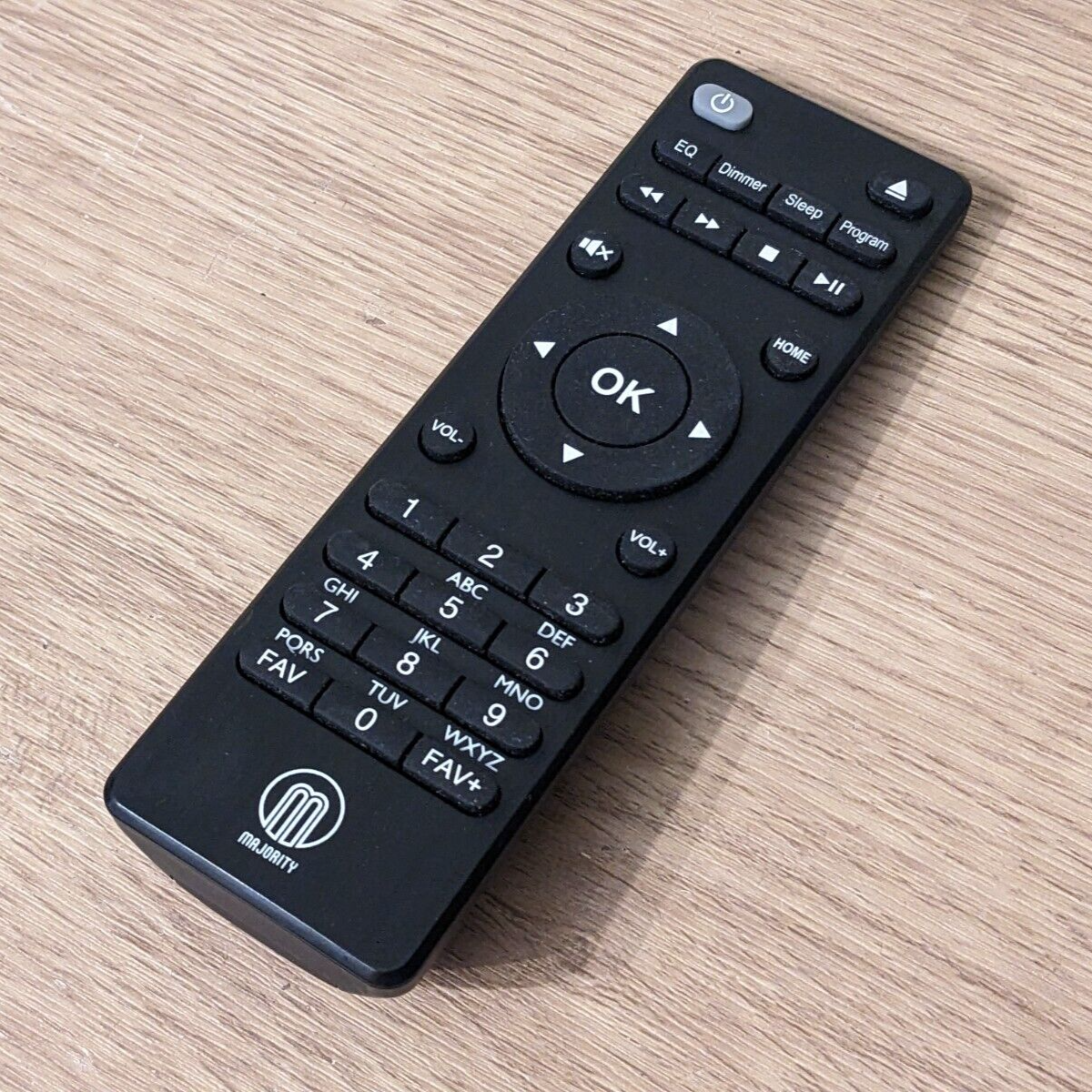 Remote control for Majority King's CD player internet DAB radio system Homerton